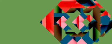 Birbirine kenetlenmiş dairesel ve açısal şekillerle soyut geometrik bileşim, pürüzsüz gradyanlar ve beyaz arkaplan üzerinde keskin karşıtlıklar