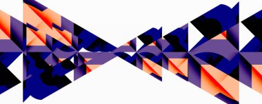 Birbirine kenetlenmiş dairesel ve açısal şekillerle soyut geometrik bileşim, pürüzsüz gradyanlar ve beyaz arkaplan üzerinde keskin karşıtlıklar