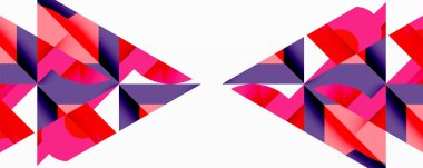 Daireler, yarı daireler, kareler ve yuvarlak üçgenler. Duvar kağıdı, afiş, arkaplan, kart, kitap illüstrasyonu, iniş sayfası için geometrik mozaik mozaik desen soyut arkaplan