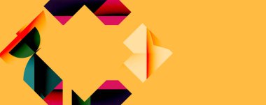 Birleştirilmiş açısal ve eğri şekilli soyut geometrik çizimler, pürüzsüz eğimli dinamik bileşimler ve kalın karşıtlıklar