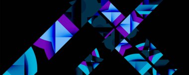 Daireler, yarı daireler, kareler ve yuvarlak üçgenler. Duvar kağıdı, afiş, arkaplan, kart, kitap illüstrasyonu, iniş sayfası için geometrik mozaik mozaik desen soyut arkaplan