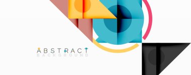 Katmanlı üçgenler, daireler ve gradyanlarla birlikte geometrik soyut tasarım, keskin zıtlıklar ve derinlikle yapılandırılmış bir model oluşturur.