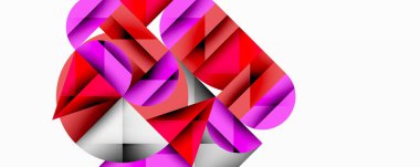 Katmanlı daireler ve açısal segmentlerle modern soyut kompozisyon gradyan, şeffaflık efektleri ve yapılandırılmış geometrik düzen içerir.