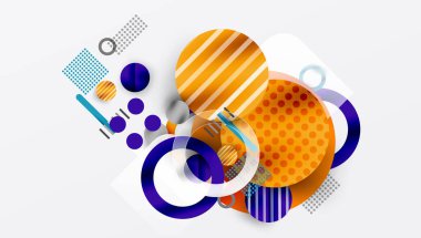 Üstüste binen Şeffaf Geometrik Şekillerle Soyut Çember Tasarımı