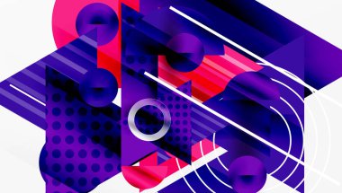 Modern geometrik arkaplan - düzgün eğimli ve yarı şeffaf üçgenler üst üste biniyor