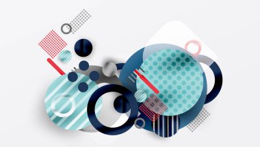 Üstüste binen Şeffaf Şekillerle Soyut Geometrik Arkaplan