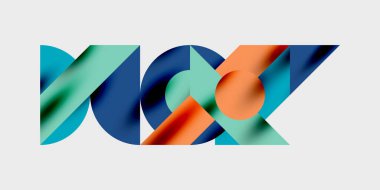 Dairelerin, yarım dairelerin ve parlak efektli ve düzgün eğimli üçgenlerin detaylı bileşimi. Yaratıcı ve teknolojiden ilham alan projeler için parlak ve modern bir vektör tasarımı