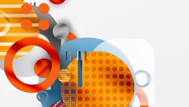 Üstüste binen Şeffaf Şekillerle Soyut Geometrik Arkaplan