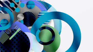 Soyut arkaplan - pürüzsüz eğimleri ve şeffaflığı olan katmanlı geometrik şekiller