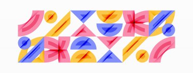 Soyut geometrik arkaplan şekilleri modern ve simetrik bir model oluşturur. Kalın kontrast, pürüzsüz gradyanlar, dinamik kompozisyon, fütüristik stil