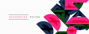 Soyut geometrik arkaplan şekilleri modern ve simetrik bir model oluşturur. Kalın kontrast, pürüzsüz gradyanlar, dinamik kompozisyon, fütüristik stil