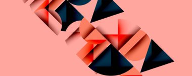 Minimum geometrik soyut arkaplan. Çember kare ve üçgen tasarımı