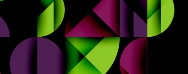 Minimum geometrik soyut arkaplan. Çember kare ve üçgen tasarımı