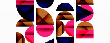 Minimum geometrik soyut arkaplan. Çember kare ve üçgen tasarımı