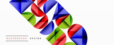 Çemberler ve üçgenlerin kesiştiği soyut geometrik desen. Yüksek kontrastlı kompozisyon derinlik yaratır ve dinamik, modern estetik