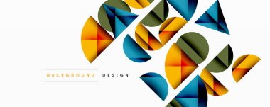 Minimum geometrik soyut arkaplan. Çember kare ve üçgen tasarımı