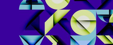 Minimum geometrik soyut arkaplan. Çember kare ve üçgen tasarımı