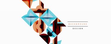 Minimum geometrik soyut arkaplan. Çember kare ve üçgen tasarımı