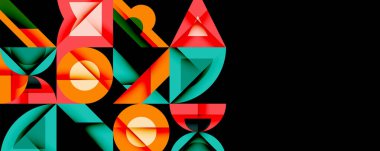 Minimum geometrik soyut arkaplan. Çember kare ve üçgen tasarımı