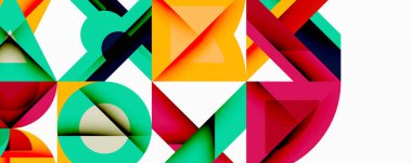 Minimum geometrik soyut arkaplan. Çember kare ve üçgen tasarımı