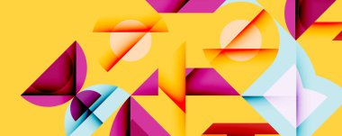 Minimum geometrik soyut arkaplan. Çember kare ve üçgen tasarımı