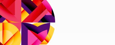 Birleştirilmiş açısal ve eğri şekilli soyut geometrik çizimler, pürüzsüz eğimli dinamik bileşimler ve kalın karşıtlıklar