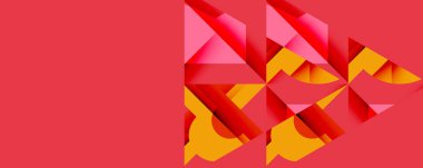 Birbirine kenetlenmiş dairesel ve açısal şekillerle soyut geometrik bileşim, pürüzsüz gradyanlar ve beyaz arkaplan üzerinde keskin karşıtlıklar