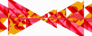 Birbirine kenetlenmiş dairesel ve açısal şekillerle soyut geometrik bileşim, pürüzsüz gradyanlar ve beyaz arkaplan üzerinde keskin karşıtlıklar