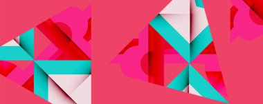 Birbirine kenetlenmiş dairesel ve açısal şekillerle soyut geometrik bileşim, pürüzsüz gradyanlar ve beyaz arkaplan üzerinde keskin karşıtlıklar