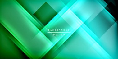 Gölge çizgileri olan etkileyici bir poster. Özellikler teknolojisi, minimalist ve iş temaları, parlak canlı renk şemaları