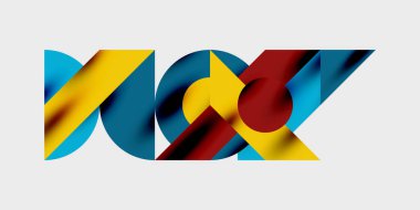 Dairelerin, yarım dairelerin ve parlak efektli ve düzgün eğimli üçgenlerin detaylı bileşimi. Yaratıcı ve teknolojiden ilham alan projeler için parlak ve modern bir vektör tasarımı