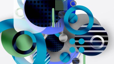 Soyut arkaplan - pürüzsüz eğimleri ve şeffaflığı olan katmanlı geometrik şekiller