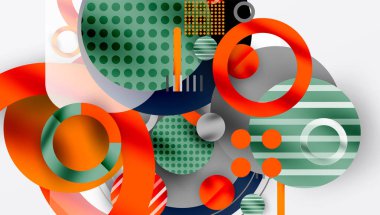 Üstüste binen Şeffaf Geometrik Şekillerle Soyut Çember Tasarımı