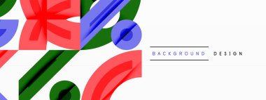 Dairesel ve yuvarlak elementlerin yer aldığı soyut geometrik arkaplan. Kalın kontrast, pürüzsüz gradyanlar, dinamik kompozisyon, fütüristik stil