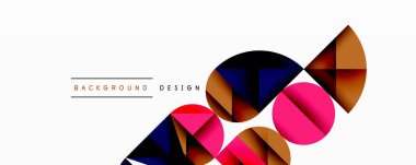 Minimum geometrik soyut arkaplan. Çember kare ve üçgen tasarımı