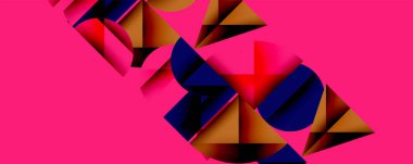 Minimum geometrik soyut arkaplan. Çember kare ve üçgen tasarımı