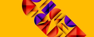 Minimum geometrik soyut arkaplan. Çember kare ve üçgen tasarımı