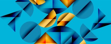 Minimum geometrik soyut arkaplan. Çember kare ve üçgen tasarımı