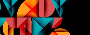 Minimum geometrik soyut arkaplan. Çember kare ve üçgen tasarımı