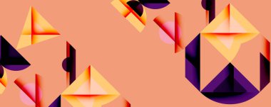 Minimum geometrik soyut arkaplan. Çember kare ve üçgen tasarımı