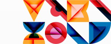 Minimum geometrik soyut arkaplan. Çember kare ve üçgen tasarımı