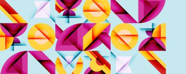 Minimum geometrik soyut arkaplan. Çember kare ve üçgen tasarımı