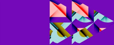 Birbirine kenetlenmiş dairesel ve açısal şekillerle soyut geometrik bileşim, pürüzsüz gradyanlar ve beyaz arkaplan üzerinde keskin karşıtlıklar