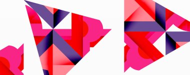 Daireler, yarı daireler, kareler ve yuvarlak üçgenler. Duvar kağıdı, afiş, arkaplan, kart, kitap illüstrasyonu, iniş sayfası için geometrik mozaik mozaik desen soyut arkaplan