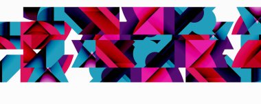 Birbirine kenetlenmiş dairesel ve açısal şekillerle soyut geometrik bileşim, pürüzsüz gradyanlar ve beyaz arkaplan üzerinde keskin karşıtlıklar