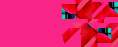 Birbirine kenetlenmiş dairesel ve açısal şekillerle soyut geometrik bileşim, pürüzsüz gradyanlar ve beyaz arkaplan üzerinde keskin karşıtlıklar