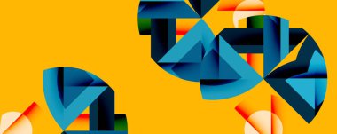 Birleştirilmiş açısal ve eğri şekilli soyut geometrik çizimler, pürüzsüz eğimli dinamik bileşimler ve kalın karşıtlıklar