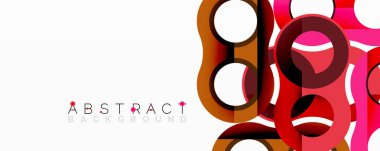 Üst üste binen dairesel ve tüp şekilli soyut daire ögesi bileşimi, pürüzsüz gradyanlar, şeffaflık efektleri ve dinamik katman