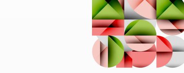 Katmanlı daireler ve açısal segmentlerle modern soyut kompozisyon gradyan, şeffaflık efektleri ve yapılandırılmış geometrik düzen içerir.