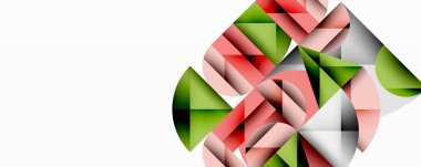 Katmanlı daireler ve açısal segmentlerle modern soyut kompozisyon gradyan, şeffaflık efektleri ve yapılandırılmış geometrik düzen içerir.